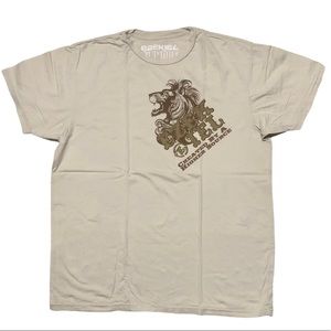 Ezekiel Mens T-Shirt Lion LARGE Tee Beige Cotton Excellent Condition.